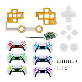 Boutons De Pouce Pour Ps5, Kit Lumineux Led Dtf, 6 Couleurs D-Pad Pour Contrôleur De Ps5, Accessoires De Machines Électroniques
