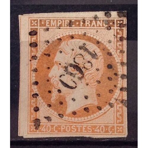 Napoléon - Empire Franc - Nd - 40c Orange / Paille (Magnifique N° 16b) Obl - Cote 35,00 - France Année 1853 - N23656