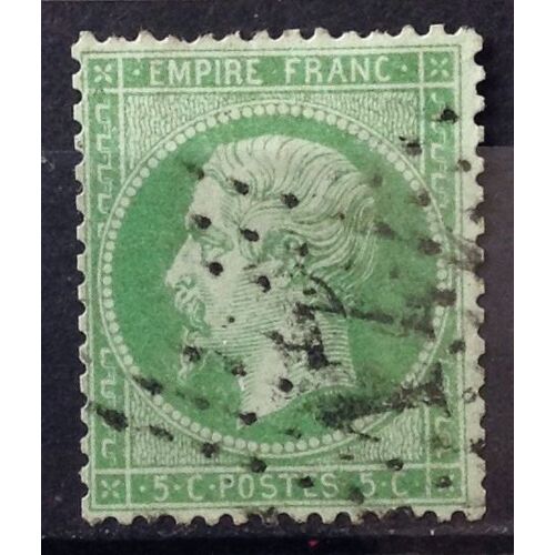 Napoléon - Empire Franc - Dentelé - 5c Vert (Très Joli N° 20) Obl - Cote 10,00 - France Année 1862 - N23725
