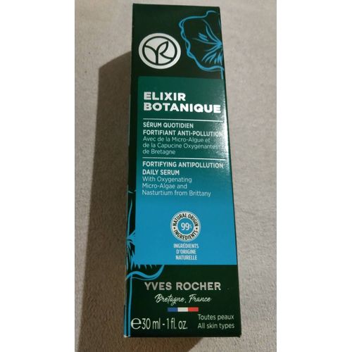 Sérum Élixir Botanique Anti Pollution Détox Visage Yves Rocher Élixir Botanique Algues Marines Thalasso Crème Soin De Jour/Nuit Anti Age Rides Ridules Hydratante Protectrice 30ml 99% Origine Naturelle 
