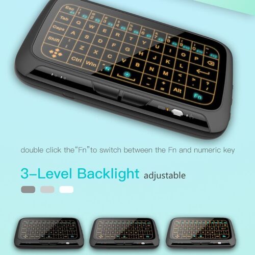 Mini clavier sans fil H18 + H18 Plus 2.4GHz, avec rétroéclairage, pour Android TV Box PC Xbox3 PS4