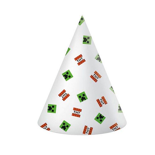 6 Chapeaux Carton Minecraft Jeux Vidéo 17.5cm