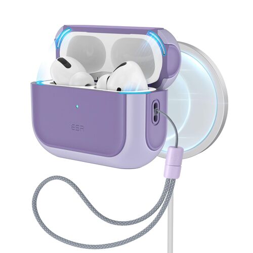 ESR ORBIT HALOLOCK MAGSAFE Apple AIRPODS PRO 1 / 2 LAVENDER, ?tui pour ?couteurs + casque, Bleu