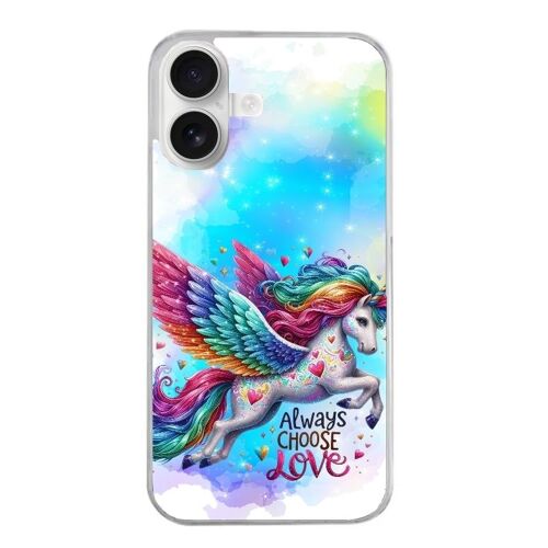 Coque Pour Iphone 16 Motif Licorne Love