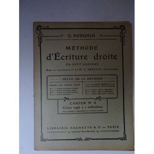 Méthode D'écriture Droite Cahier No 6