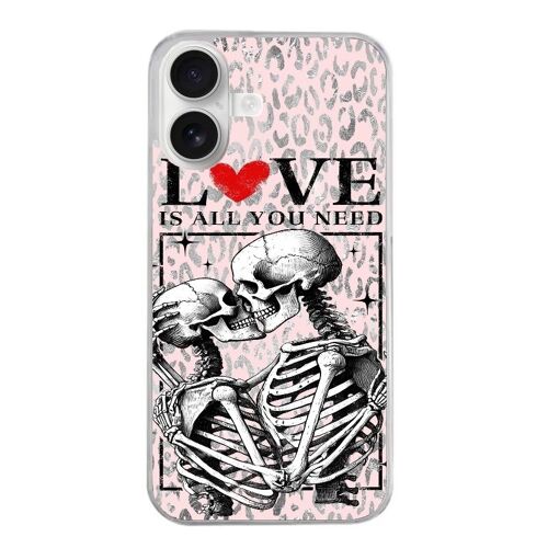 Coque Pour Iphone 16 Plus Motif Tete De Mort Love