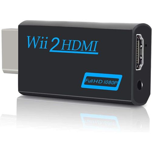 Wii To Hdmi Converter, Convertisseur Adaptateur Vidéo Full Hd 1080p Avec Audio 3,5 Mm Et Sortie Hdmi, Prend En Charge Tous Les Modes D'affichage Wii -Noir