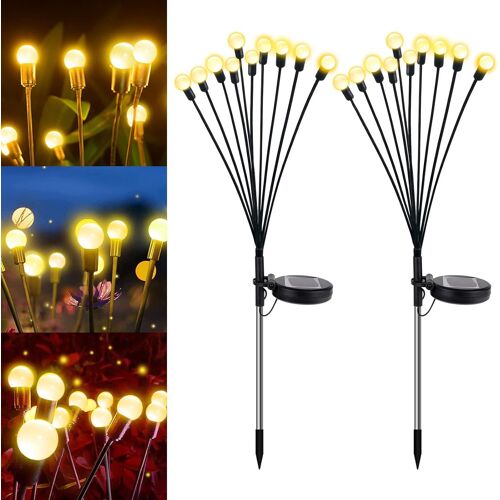 Jardin Décoration 2 Pc Lampes Solaires Firefly, Lampes De Jardin À Énergie Solaire Étanches Oscillantes, Lampes Solaire De Jardin Luciole, Lampes Solaires Décoratives Pour Allée, Terrasse