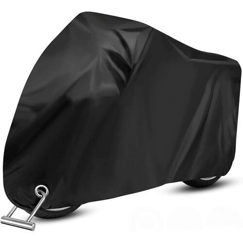 265x105x125cm Housse Moto, Housse De Protection Pour Moto Couverture Imperméable Polyester Bâche Moto Anti Vent Poussière Uv Pluie Déjections D'oiseaux Pour Plupart Des Motos Scooters