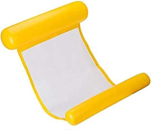 Jaune Lit Flottant Hamac D'eau Gonflable Chaise Longue Pour Mer Piscine Plage