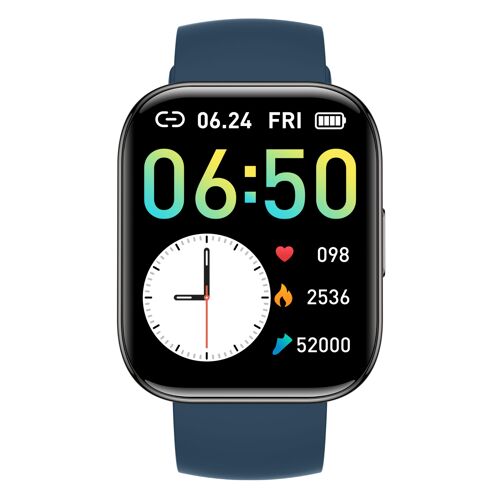 Montre Intelligente P65 - Suivi D'activité Avec Moniteur De Fréquence Cardiaque Et De Sommeil - Plusieurs Modes Sportifs - Bleu