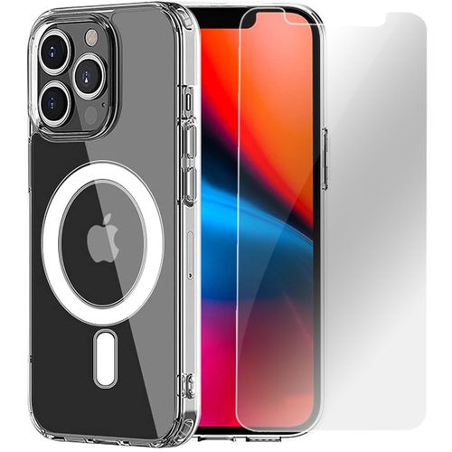 Coque Pour Iphone 13 Pro (6.1'') Avec Cercle Magnetique + 2 Verres Trempes Vitre Protection Ecran Transparent