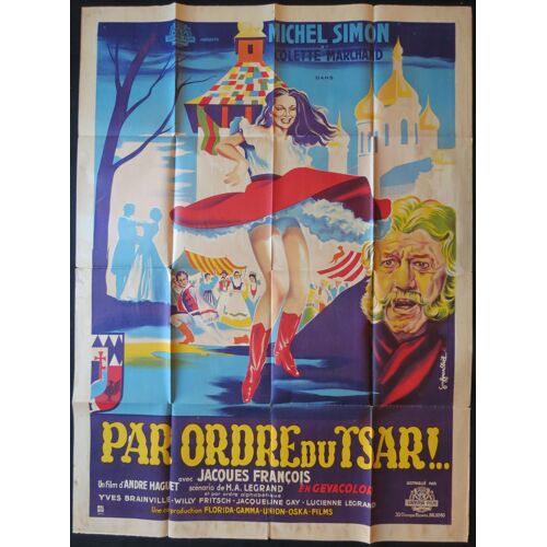 Par Ordre Du Tsar - Film 1954 De André Haguet Avec Michel Simon, Paul Hubschmid, Colette Marchand, Jacques François - Affiche De Cinéma Originale - 120x160 Cm - Movie Poster - Dessin Guy Gérard Noël