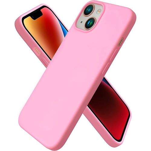 Coque Pour Iphone 14 (6,1'') Housse Silicone Liquide Mat Rose Finition Douce Confortable