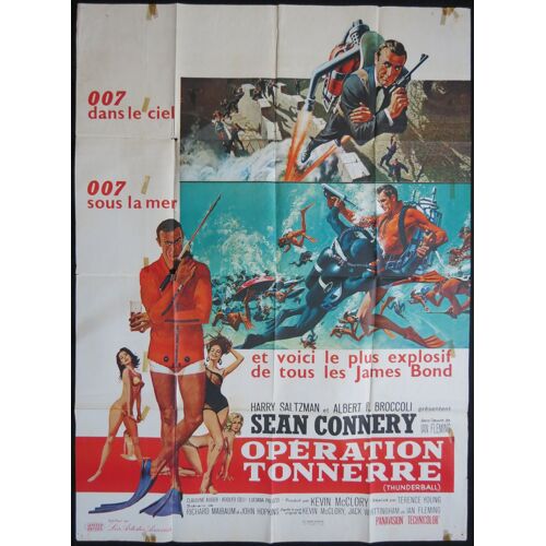 Opération Tonnerre - Thunderball * Film 1965 Terence Young - Affiche De Cinéma Originale Française De 1965 - 120x160 Cm * James Bond 007 Movie Poster * Sean Connery Est James Bond 007