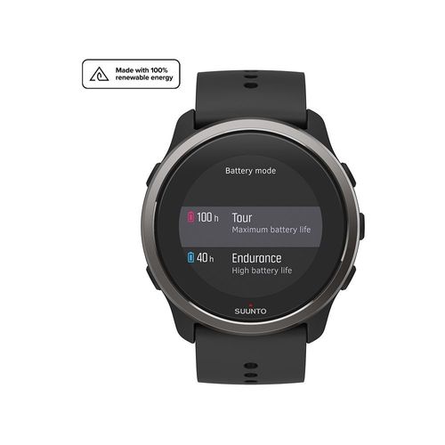 Suunto 5 Peak - 43 mm - noir - montre de sport avec bracelet - silicone - noir - taille du poignet : 120-200 mm - affichage 1.1" - Bluetooth - 39 g - noir