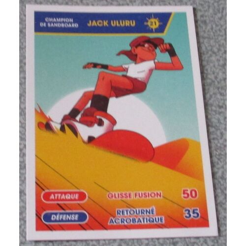 Carte Tour Du Monde Des Sports (Pitch - Brioche Pasquier) : Jack Uluru - Champion De Sandboard- N°21