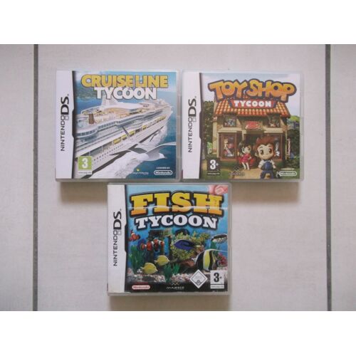 Cruise Line Tycoon + Toy Shop Tycoon + Fish Tycoon - Lot De 3 Jeux Nintendo Ds
