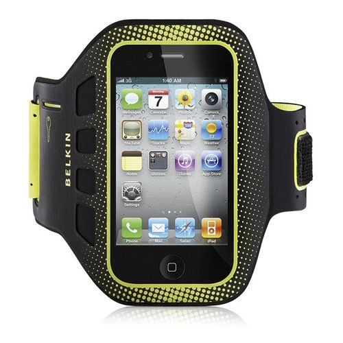 Brassard De Sport Belkin Pour Iphone 4 4s Noir & Jaune En Néoprène