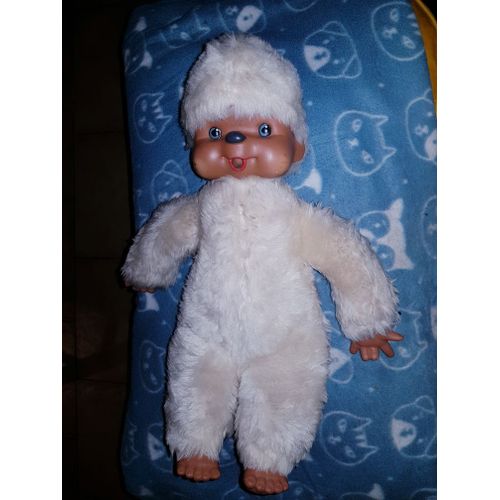 Vintage , Grand Kiki Peluche Blanche Moirée