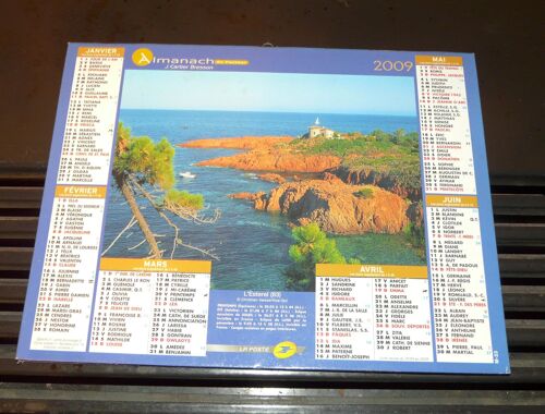 Almanach Du Facteur 2009 : Plans Et Cartes Du Finistère ( 29) Paysages Ll'esterel ( 83) Et Plougrescant ( 22)
