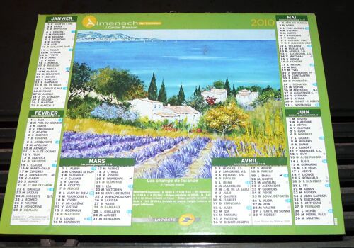 Almanach Du Facteur 2010 : Plans Et Cartes Du Finistère ( 29) Les Champs De Coquelicots Et Lavande