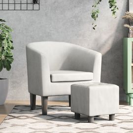 Vidaxl Fauteuil Cabriolet Avec Repose-Pied Blanc Similicuir