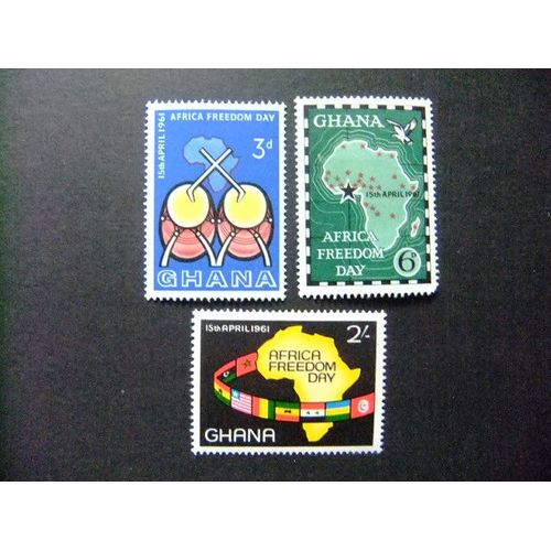 Ghana 1961 Día De La Libertad En Africa Yvert 85 / 87 ** Mnh
