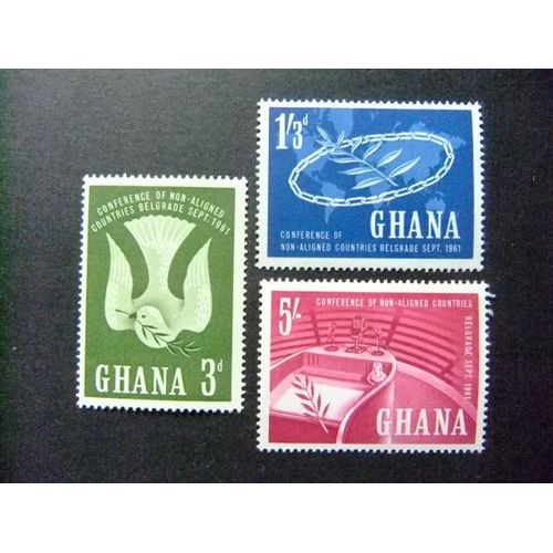 Ghana 1961 Conférence Des Etats Non Engagés À Belgrade Yvert 90 / 92 ** Mnh