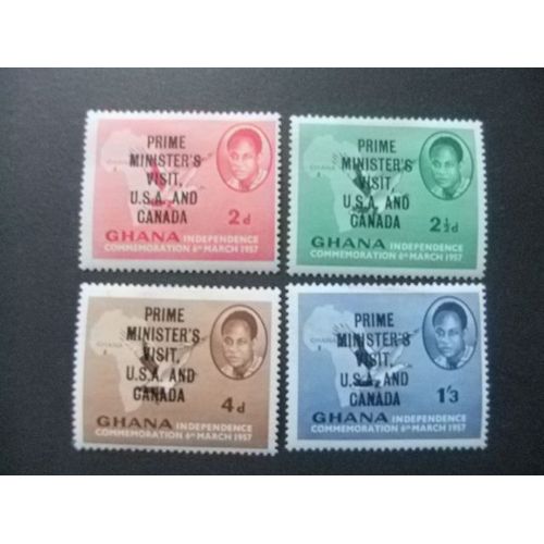 Ghana 1958 Président Nkrumah Aux Etats Unis Et Au Canada Yvert 25 / 28 ** Mnh