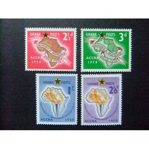 Ghana 1958 Etats Indépendants D Afrique Yvert 21 / 24 ** Mnh