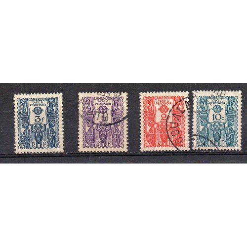 Cameroun- Lot De 4 Timbres Taxe Oblitérés