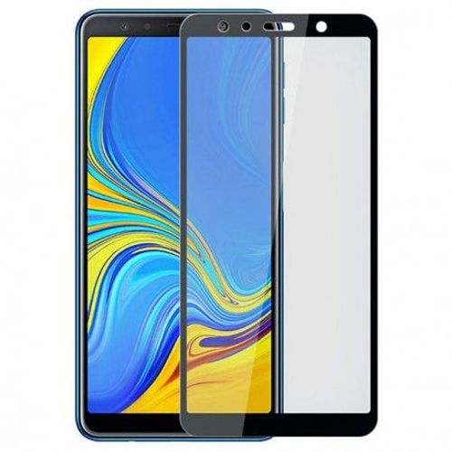 Film Verre Trempé Pour Samsung A7 2018 Intégral Noir
