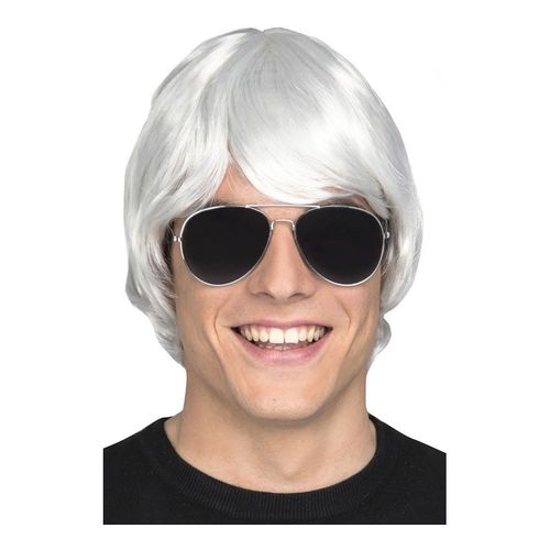 Perruque Années 60 Blanche (Taille Unique Adulte)