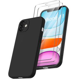 Coque Silicone Noir + Verres Trempes X2 Pour Iphone 11 Little Boutik®