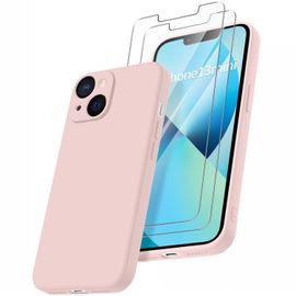 Coque Rose Pour Iphone 13 Mini (5,4") Et 2 Verres Trempé Film Protection Ecran Little Boutik®