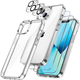 Coque Silicone Transparente + Verres Trempes Et Protections Camera Arriere X2 Pour Iphone 13 Little Boutik®