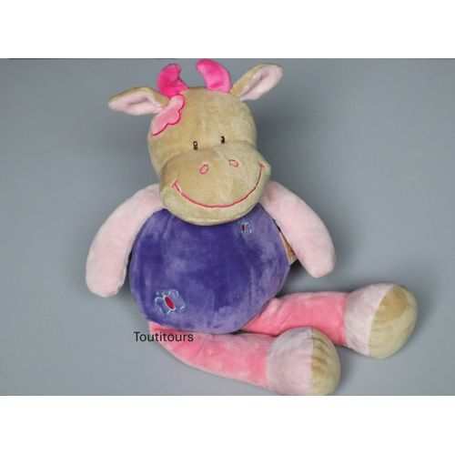 Doudou vache rose violet Doukidou