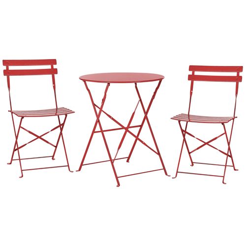 Ensemble Pour Bistro Métal Rouge Fiori