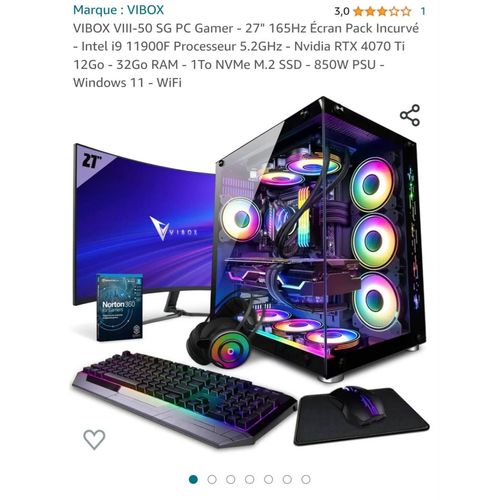 PC GAMER Intel Core i9-11900f - 5.2 Ghz - Ram 32 Go - SSD 1 To