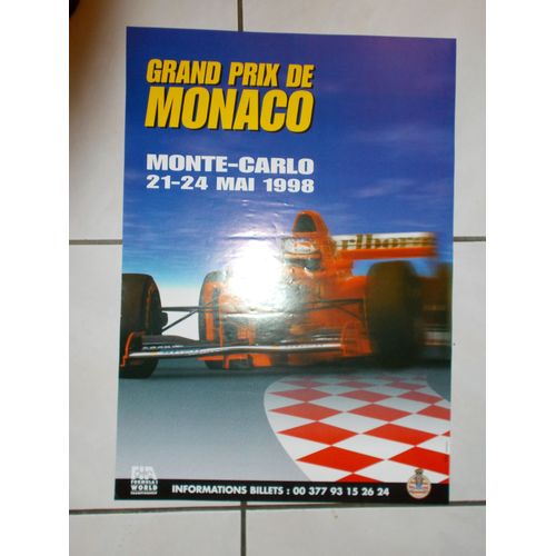 Affiche Grand Prix De Monaco F1 1998