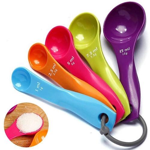 -Cuillères À Mesurer En Acier Inoxydable 5 Piece Stackable Set - Ensemble De Mesure Pour La Cuisson Et Bakin (A)