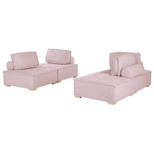 Ensemble Canapés Modulables 4 Places Rose Tibro