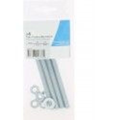 Lot 4 tiges filetées °8 x 100mm + écrous + rondelles pour scellement chimique BATIFIX