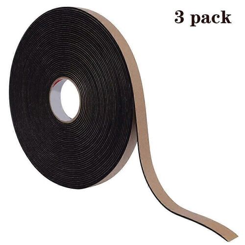 Bandes De Ruban Adhésif D¿Étanchéité En Mousse Isolante 3pcs Avec Auto-Adhésif, Coupe-Froid Pour Fenêtres Et Portes, Cellule Fermée Anti-Collision Et Insonorisée (3/5 Pouce