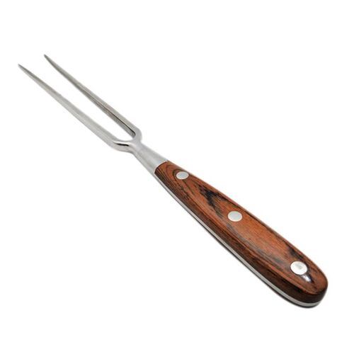 Fourchette À Viande En Acier Inoxydable, Outil De Barbecue Portable En Plein Air, Poignée En Bois, Fourchette À Aliments, Fourchette À Viande