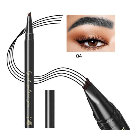 Crayon À Sourcils Stylo À Sourcils Liquide Microblade Avec 4 Griffes, Longue Durée, Imperméable Et Naturel, Reste Allumé Toute La Journée 