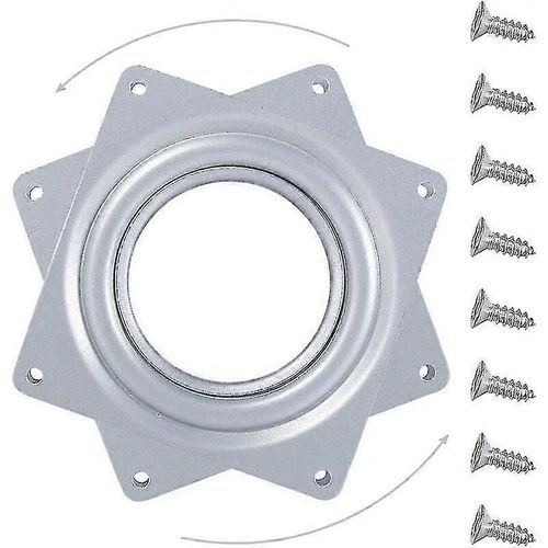 Platine Tournante Plaque Pivotante Plate-Forme Rotative 360 Degrés Carré Rotatif Avec Roulements À Billes En Acier Pour Armoire De Cuisine Comptoir Garde-Manger (4 Pouces) -