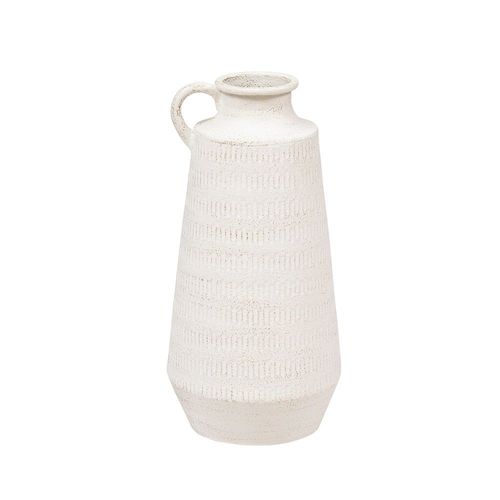 VASE CRUCHE FONTE 20X20X41CM BLANC
