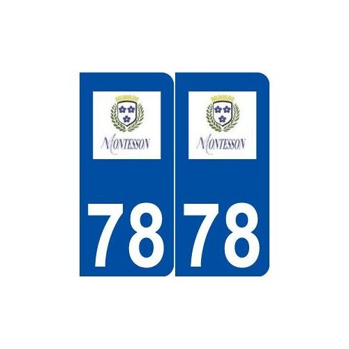 78 Montesson Logo Autocollant Plaque Stickers Ville - Couleur : Arrondis - Angles : Arrondis